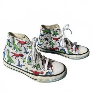 Converse Chuck Taylor All Star dinosaur print high top sneakers size 2 youth